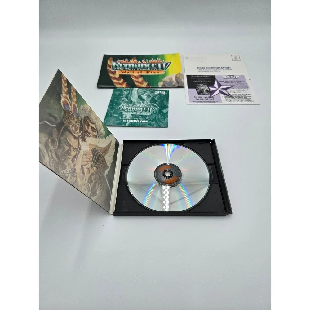 Romance of the Three Kingdoms IV Wall of Fire PC CD-ROM Koei 1995 CIB No‎ Box